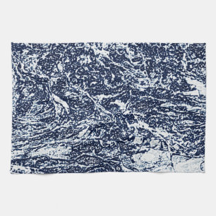Dark Blue Abstract Pattern Tea Towel