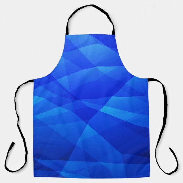 Dark BLUE abstract polygonal. Triangular geometric Apron (Front)