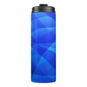 Dark BLUE abstract polygonal. Triangular geometric Thermal Tumbler