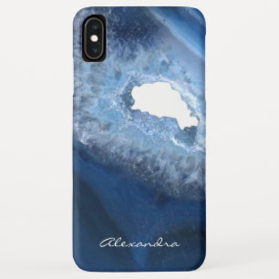 Dark Blue Agate Geode Monogram Case-Mate iPhone Case