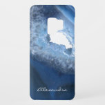 Dark Blue Agate Geode Monogram Case-Mate Samsung Galaxy S9 Case<br><div class="desc">Dark Blue Agate Geode Monogrammed Smart Phone Case that you can add your name to in a personalised modern typography. Please contact the designer if you would like additional matching items.</div>