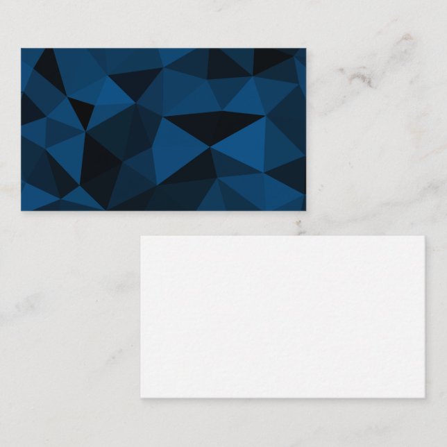 Dark blue and black geometric mesh pattern business card (Front/Back)