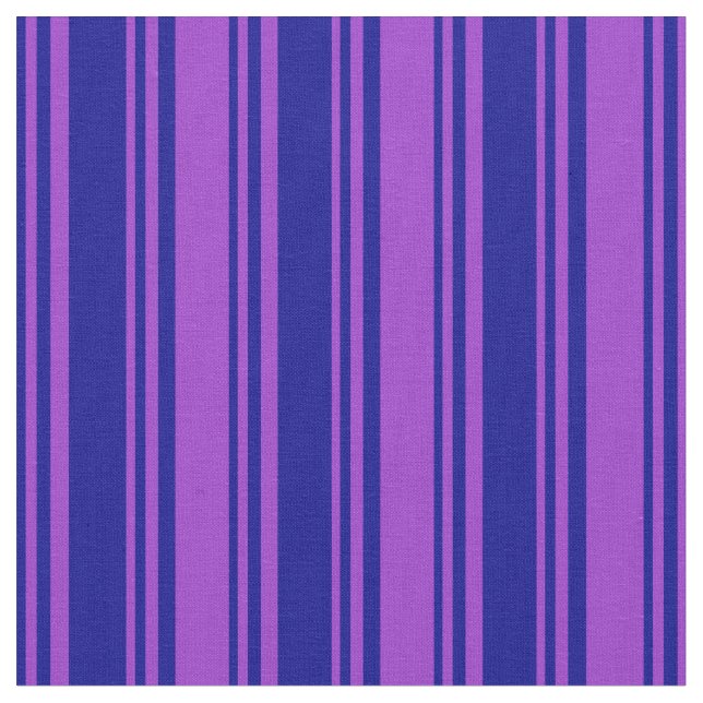 Dark Blue and Dark Orchid Lines Pattern Fabric (Close Up)