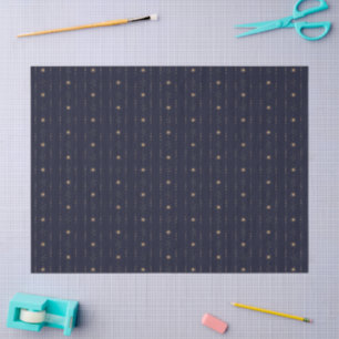 Dark Blue And Gold Stars Merry Christmas Tissue Paper