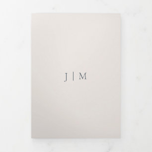 Dark Blue And Ivory Wedding Colour simple Tri-Fold Card