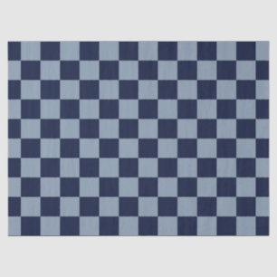 Dark Blue and Light Blue Chequerboard Tissue Paper