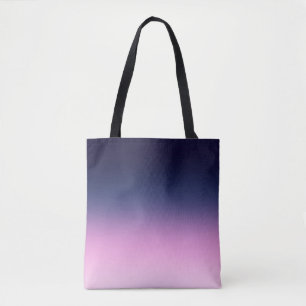 Dark blue and light pink gradient tote bag