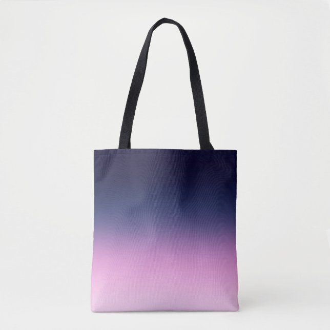 Dark blue and light pink gradient  tote bag (Front)