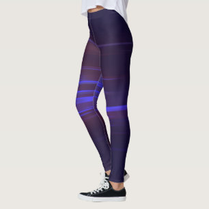 Dark Blue and Purple Streaking Abstract Leggings