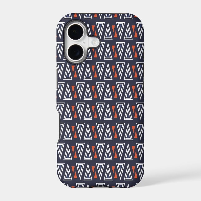 Dark Blue and Red Geometric Triangles Pattern (Back)