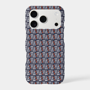 Dark Blue and Red Geometric Triangles Pattern