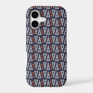 Dark Blue and Red Geometric Triangles Pattern