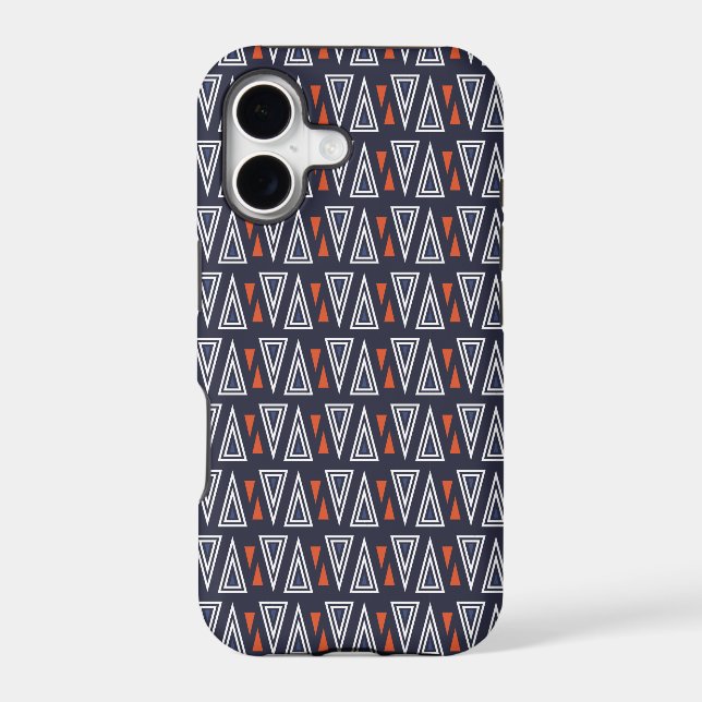 Dark Blue and Red Geometric Triangles Pattern (Back)