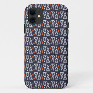 Dark Blue and Red Geometric Triangles Pattern Case-Mate iPhone Case