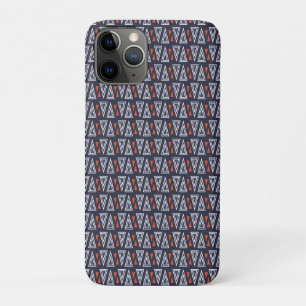 Dark Blue and Red Geometric Triangles Pattern Case-Mate iPhone Case