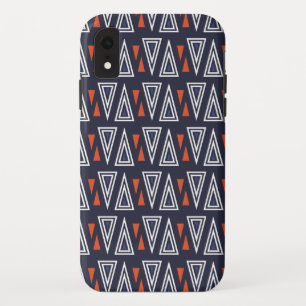 Dark Blue and Red Geometric Triangles Pattern Case-Mate iPhone Case
