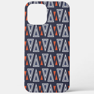 Dark Blue and Red Geometric Triangles Pattern iPhone 12 Pro Max Case