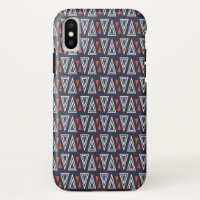 Dark Blue and Red Geometric Triangles Pattern