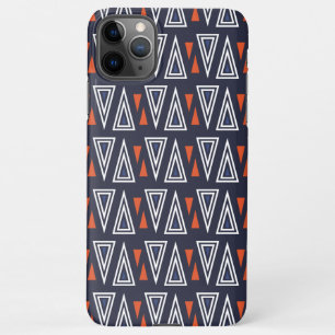 Dark Blue and Red Geometric Triangles Pattern iPhone 11Pro Max Case