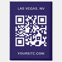 Dark Blue and White Modern QR Code Promo