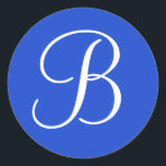 Dark Blue and White Monogrammed Envelope Seals<br><div class="desc">Put the finishing touch on your wedding invitations, save the date cards or other correspondence with these custom envelope seals. You can also use them as wedding favour labels or gift tags. These wedding sticker feature a white monogram initial on a dark blue background. You can easily add your own...</div>