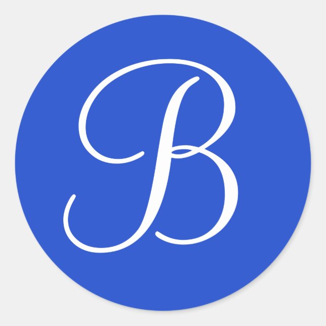 Dark Blue and White Monogrammed Envelope Seals (Front)