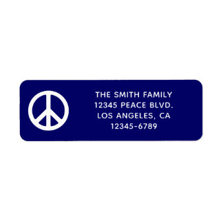 Dark Blue and White Peace Symbol