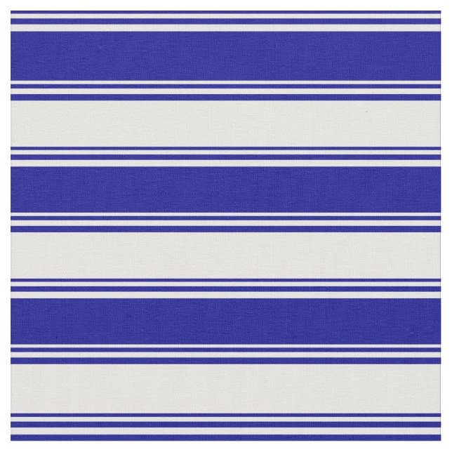 Dark Blue and White Stripes Fabric (Close Up)