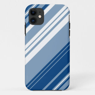 Dark Blue and White Stripes Pattern Case-Mate iPhone Case