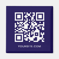 Dark Blue and White Website QR Code Promo