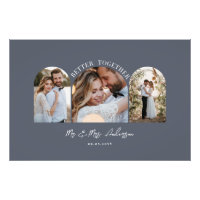 Dark blue arch multi photo wedding gift decor