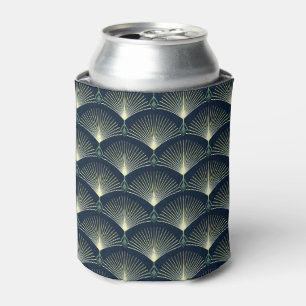 Dark Blue Art Deco Stylish Geometric Pattern Can Cooler