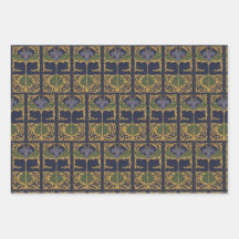 Dark Blue Art Nouveau Old Book