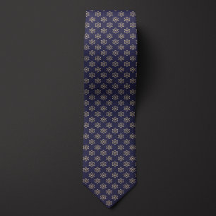 Dark Blue Atom Pattern Tie