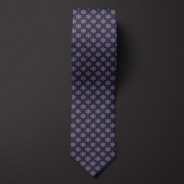 Dark Blue Atom Pattern Tie (Creator Uploaded)