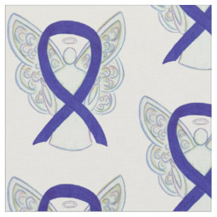 Dark Blue Awareness Ribbon Angel Custom Material Fabric