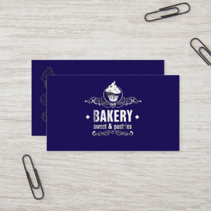 Dark Blue Bakery Business Card