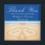 Dark Blue Beach Wedding 2 Hearts in the Sand Magnet<br><div class="desc">This Dark Blue Beach Wedding 2 Hearts in the Sand Magnet is a perfect wedding favour. Our Blue Hearts on the Beach wedding products are available on a large array of products for the perfect custom beach wedding.</div>