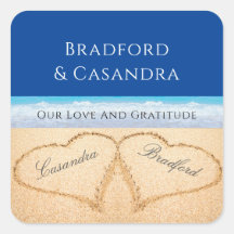 Dark Blue Beach Wedding 2 Hearts in the Sand