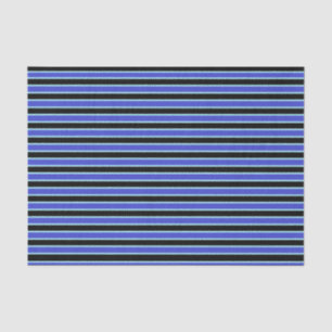 Dark Blue, Black and Pastel Blue Stripes Tissue Paper