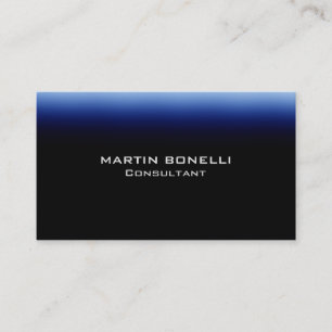 Dark Blue Black Trendy Plain Clean Business Card