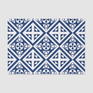 Dark Blue Block Geometric Pattern Tissue Paper