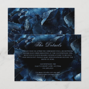Dark Blue Boho Witch Crystals Black Wedding Enclosure Card