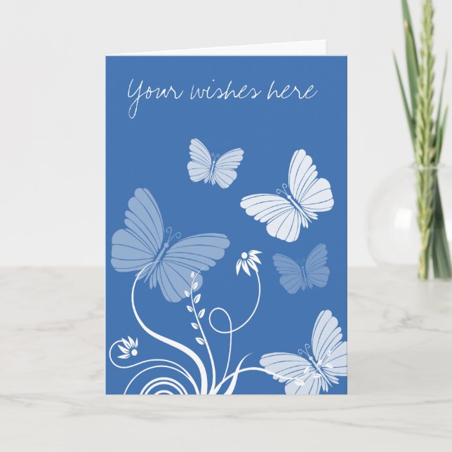 Dark blue butterflies Greeting Card (Front)