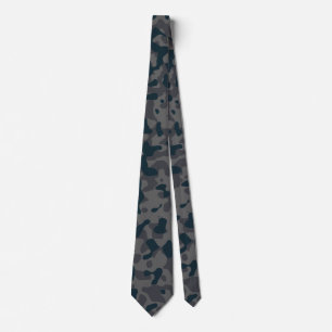 Dark Blue Camouflage in Charcoal Grey Tie