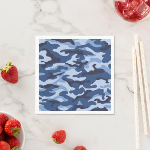 Dark Blue Camouflage Pattern Napkin