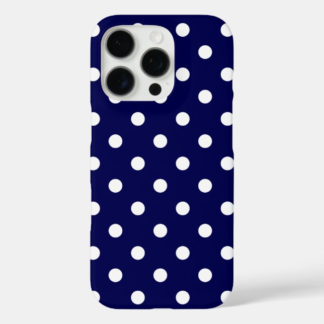 Dark Blue Cell Phone Cover With Stylish Polka Dots (Back)