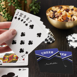 Dark Blue Cheerleader Cheer Playing Cards