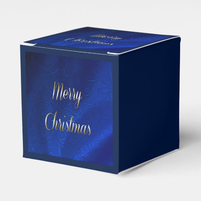 Dark Blue Christmas Favour Box (Front Side)