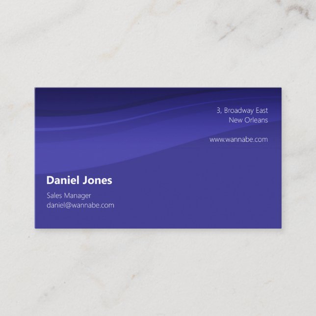 Dark blue classic customizable business card (Front)